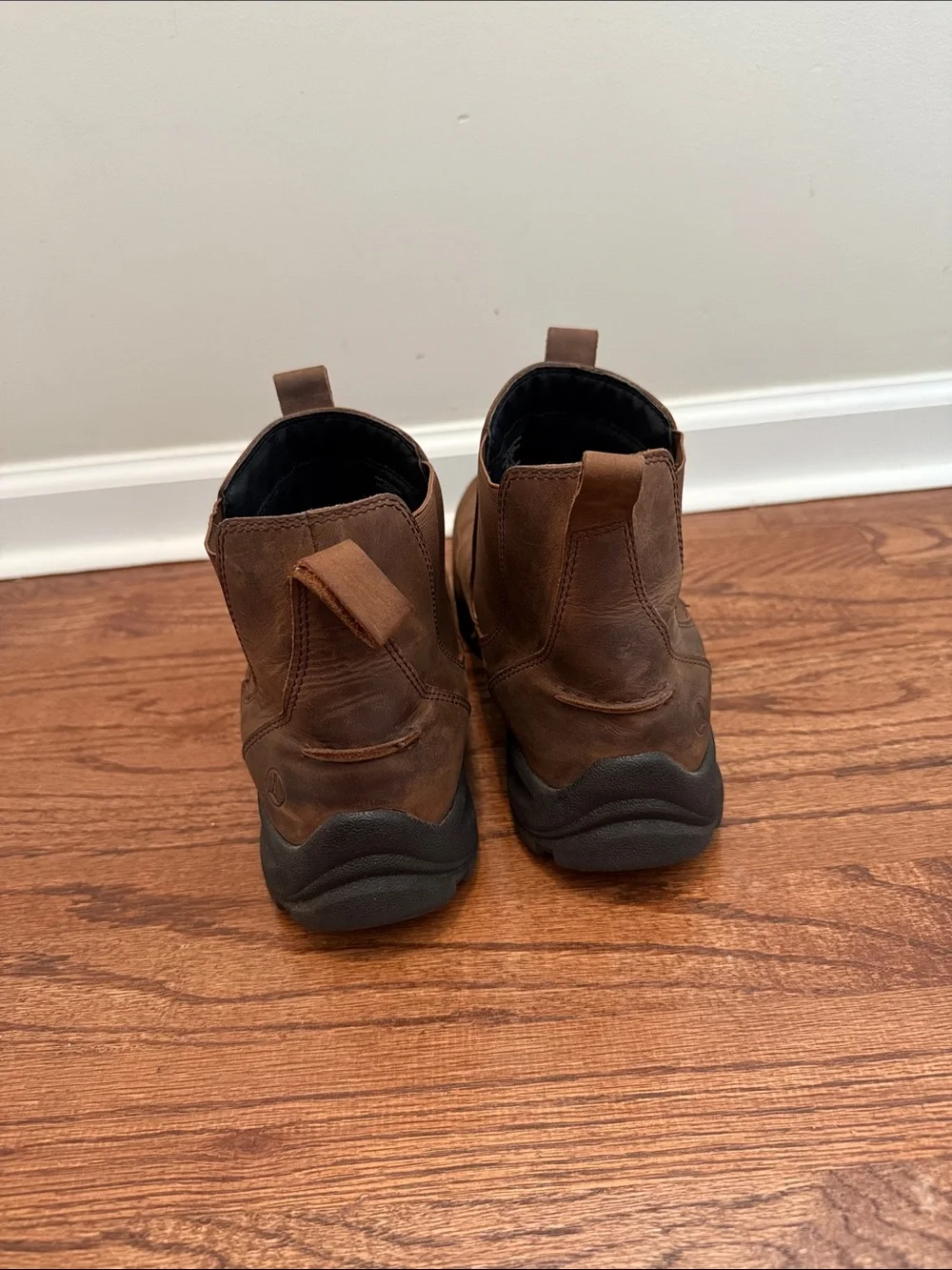 Lands' End Men's Brown Leather Slip On Boots